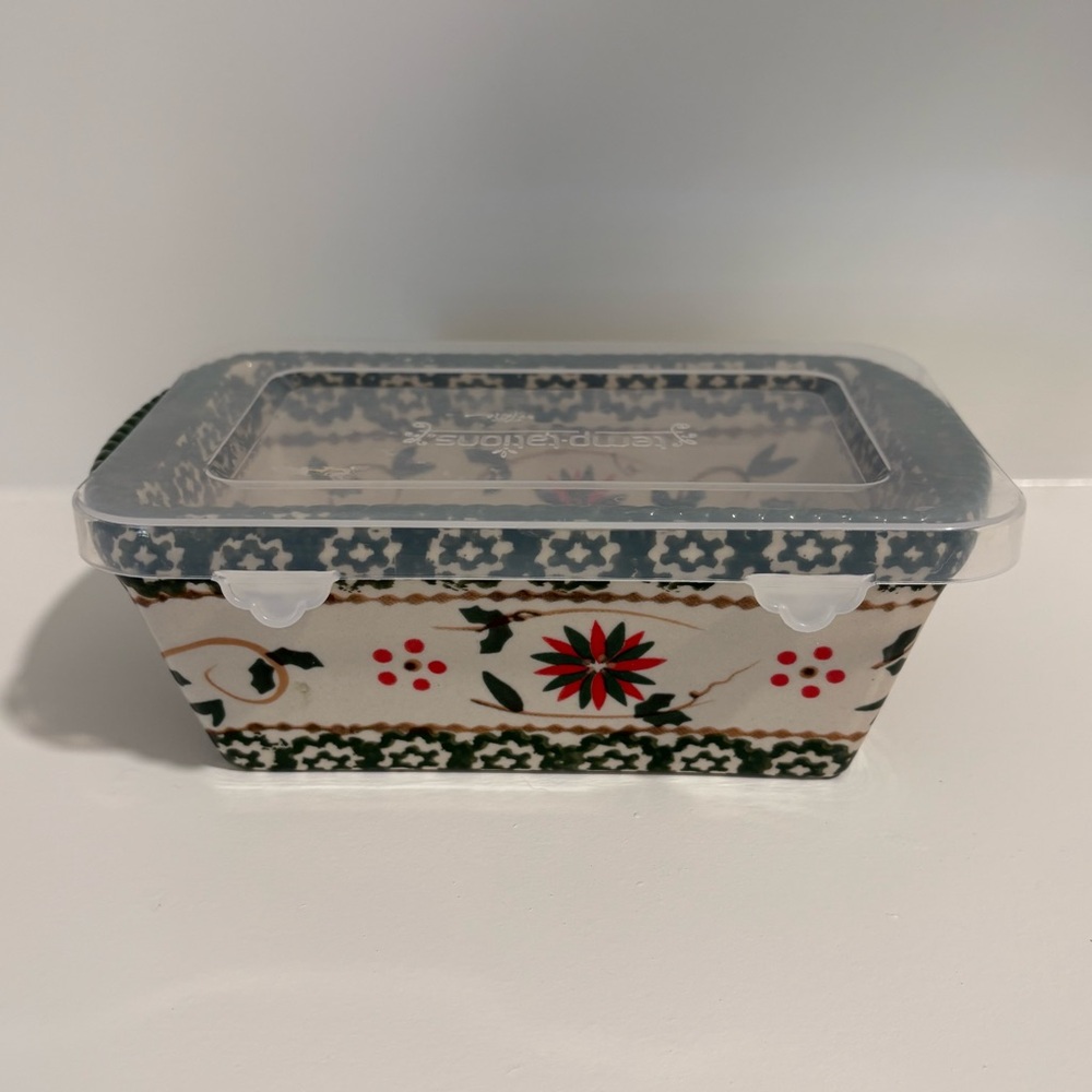 Temp-Tations By Tara Old World Mini Loaf Pan With Plastic Cover 12 Oz